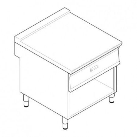 Plan de travail sur Placard ouvert Double avec tiroir Gamme 700