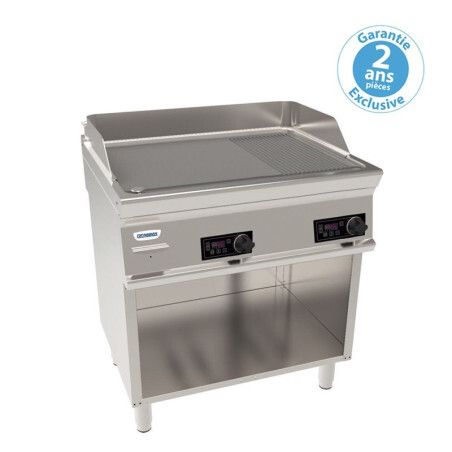 Plaque à snacker électrique Mixte rainurée Lisse sur Placard ouvert Double Cde électroniques Gamme 700