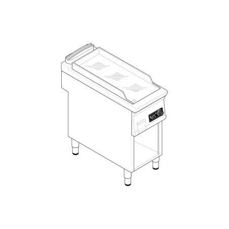 Plaque à snacker électrique Double lisse chromée sur Placard ouvert Simple Cde électroniques Gamme 700