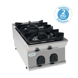 Plaque de cuisson Top 2 feux vifs gaz Gamme 700 Largeur 400
