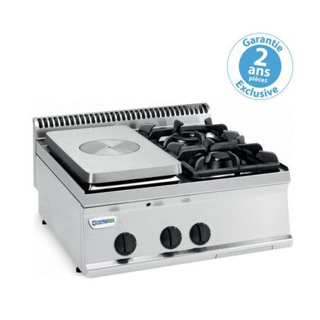 Plaque de cuisson Top 2 feux vifs gaz + 1/2 plaque coup de feu à Poser Gamme 700