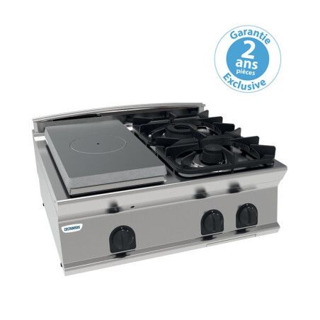 Plaque de cuisson Top 2 feux vifs gaz + 1/2 plaque coup de feu à Poser Gamme700