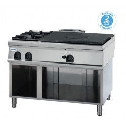 Plaque de cuisson Top 2 feux vifs gaz + plaque coup de feu à Poser Gamme 900