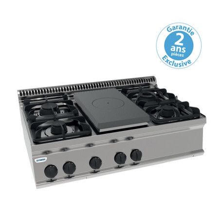 Plaque de cuisson Top 4 feux vifs gaz + 1/2 plaque coup de feu à Poser Gamme 700