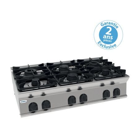 Plaque de cuisson Top 6 feux vifs gaz Gamme 700 Largeur 1200
