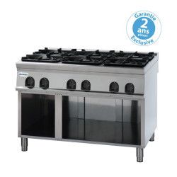 Plaque de cuisson Top 6 feux vifs gaz sur Placard ouvert Gamme 900