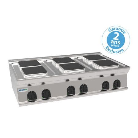 Plaque de cuisson électrique à Poser 6 plaques carrées Gamme 700 Largeur 1200
