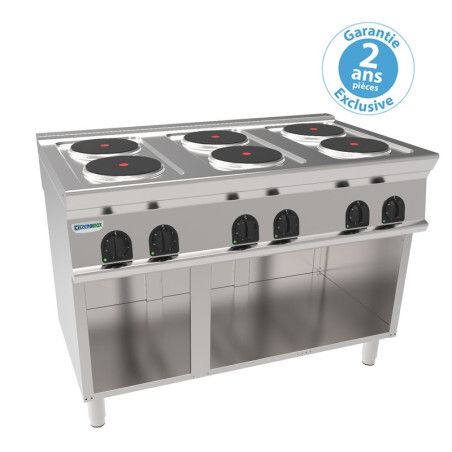 Plaque de cuisson électrique sur Placard ouvert 6 plaques rondes Gamme 700