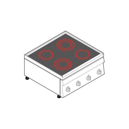 Plaque de cuisson électrique vitrocéramique 4 plaques Gamme 600