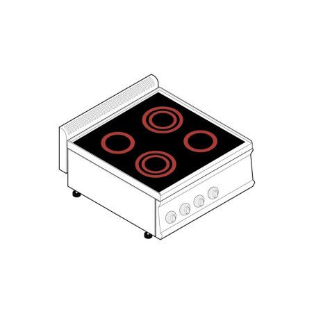 Plaque de cuisson électrique vitrocéramique 4 plaques Gamme 700