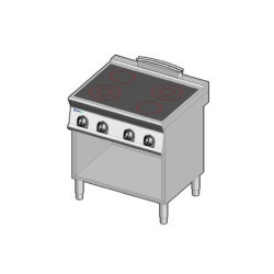 Plaque de cuisson électrique vitrocéramique sur Placard 4 plaques Gamme 700