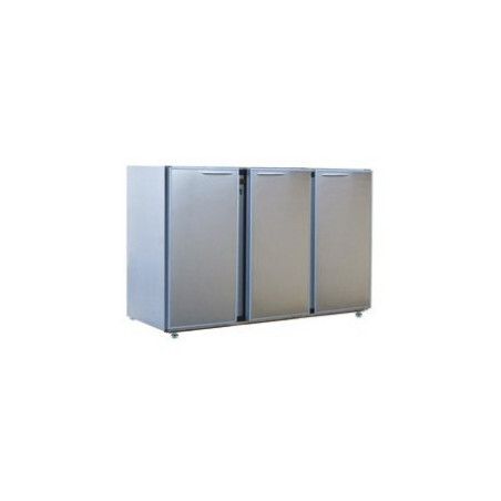 Arrière-bar Inox Série CLASSIC sans groupe 3 petites Portes pleines 390L