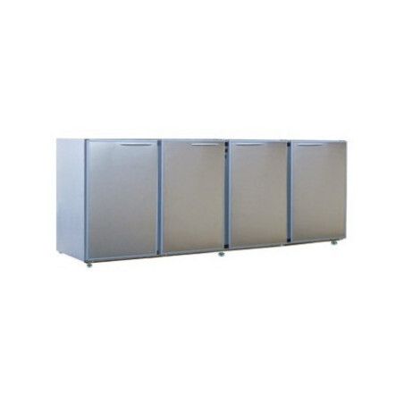 Arrière-bar Inox Série CLASSIC sans groupe 4moyennes Portes pleines 610L