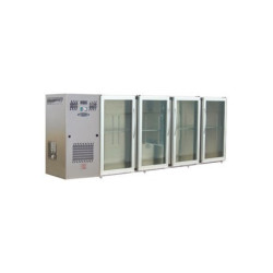 Arrière-bar Inox Série LEDS Groupe Logé 4Larges Portes Vitrées 967L Profondeur 700