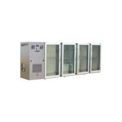 Arrière-bar Inox Série LEDS Groupe Logé 4moyennes Portes Vitrées 814L Profondeur 700mm
