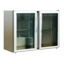 Arrière-bar Inox SérieLEDS sans groupe 2moyennes Portes Vitrées 223L Profondeur 540mm