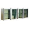 Arrière-bar Inox SérieLEDS sans groupe 4Larges Portes Vitrées 722L Profondeur 540mm