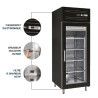Armoire maturation Inox 495L PU80mm PVitrée Froid air forcé 390W R134A