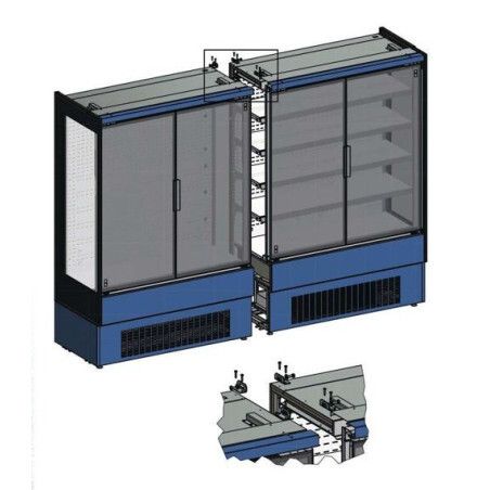 Vitrine murale Ventilée Groupe logé 2 Portes coulissantes vitrées Surface 1,14m²