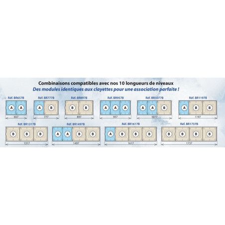 Bacs de rétention 6622 pour Niveaux P460mm L1620mm