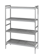 Rayonnage Aluminium Clayettes ajourées polyéthylène 5711 - 120Kg/Niveau